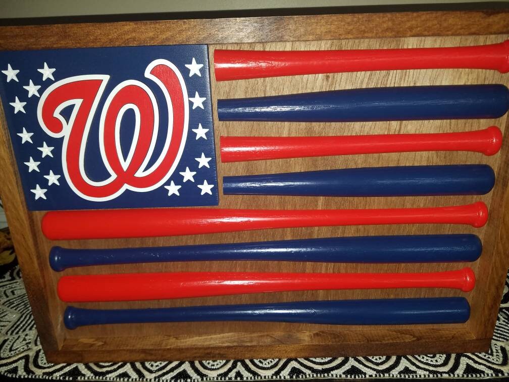 Washington Nationals bat flag 18' bats 20x14 raised logo and stars