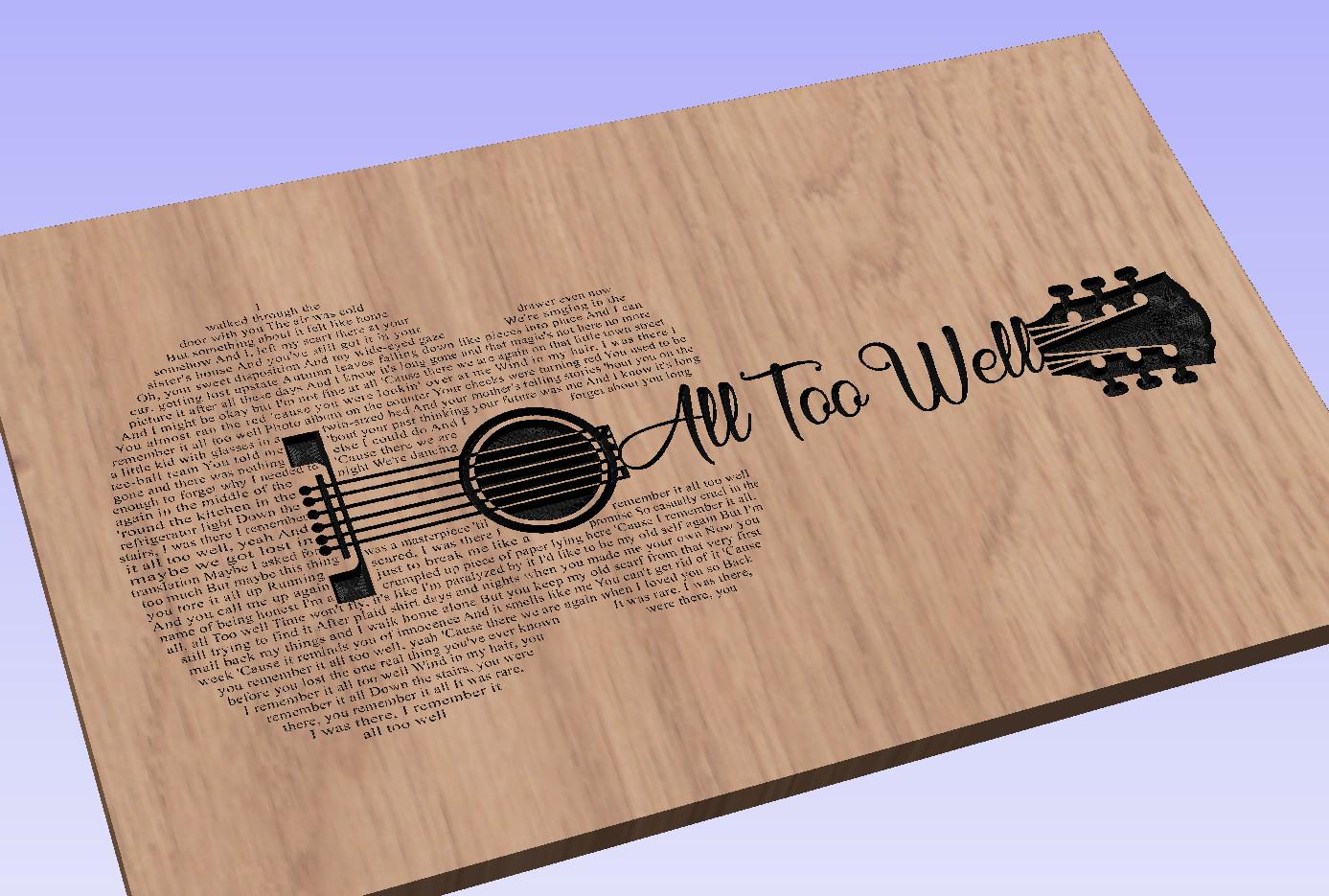All to Well Lyrics Guitar Shaped  SVG ONLY DIGITAL