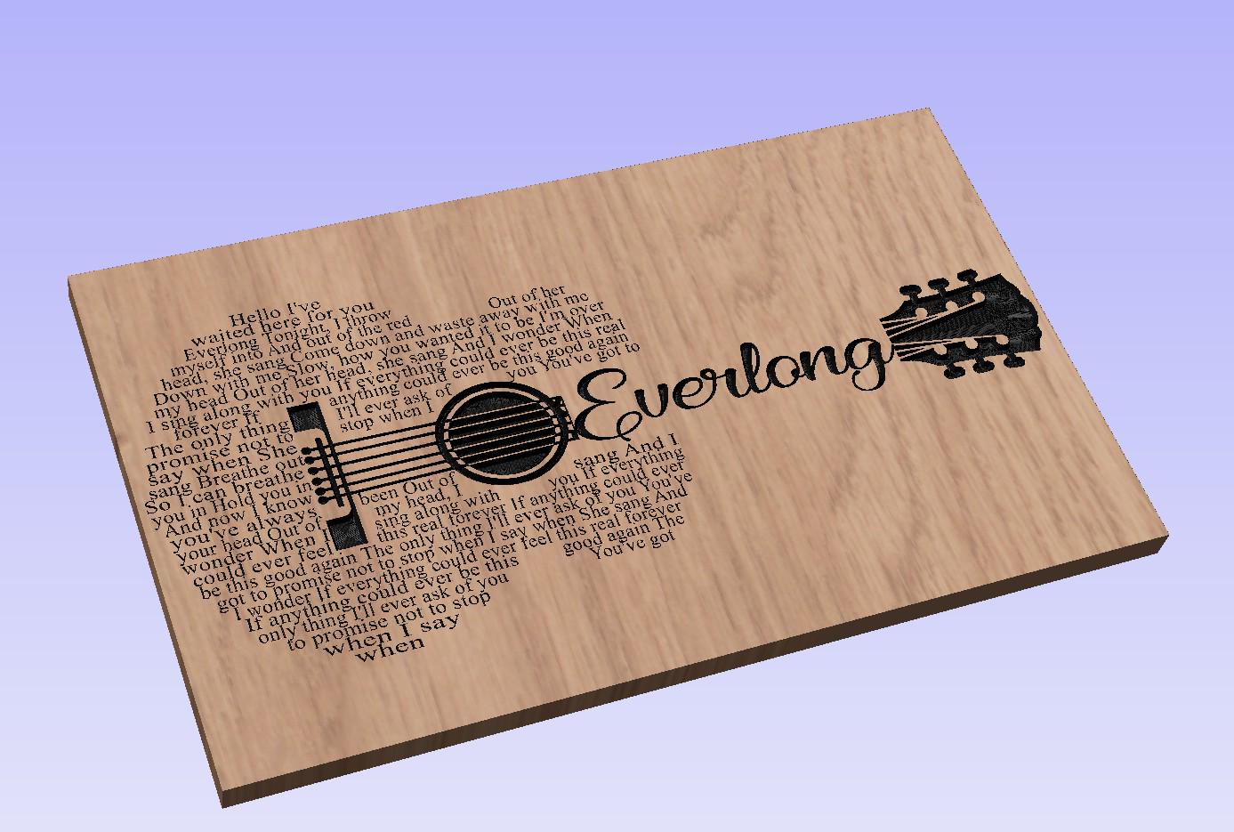 Everlong Song Lyrics Guitar Shaped  SVG ONLY DIGITAL
