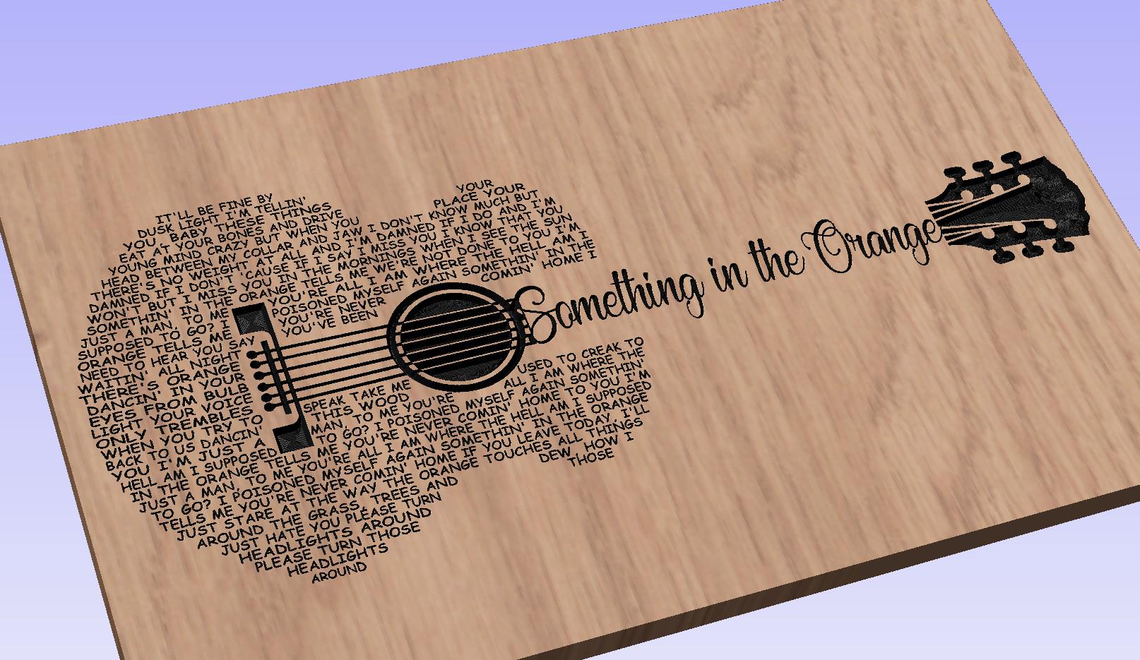Something in the Orange  Lyrics Guitar Shaped  SVG ONLY DIGITAL