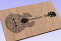 Forever and Ever, Amen Lyrics Guitar Shaped  SVG ONLY DIGITAL