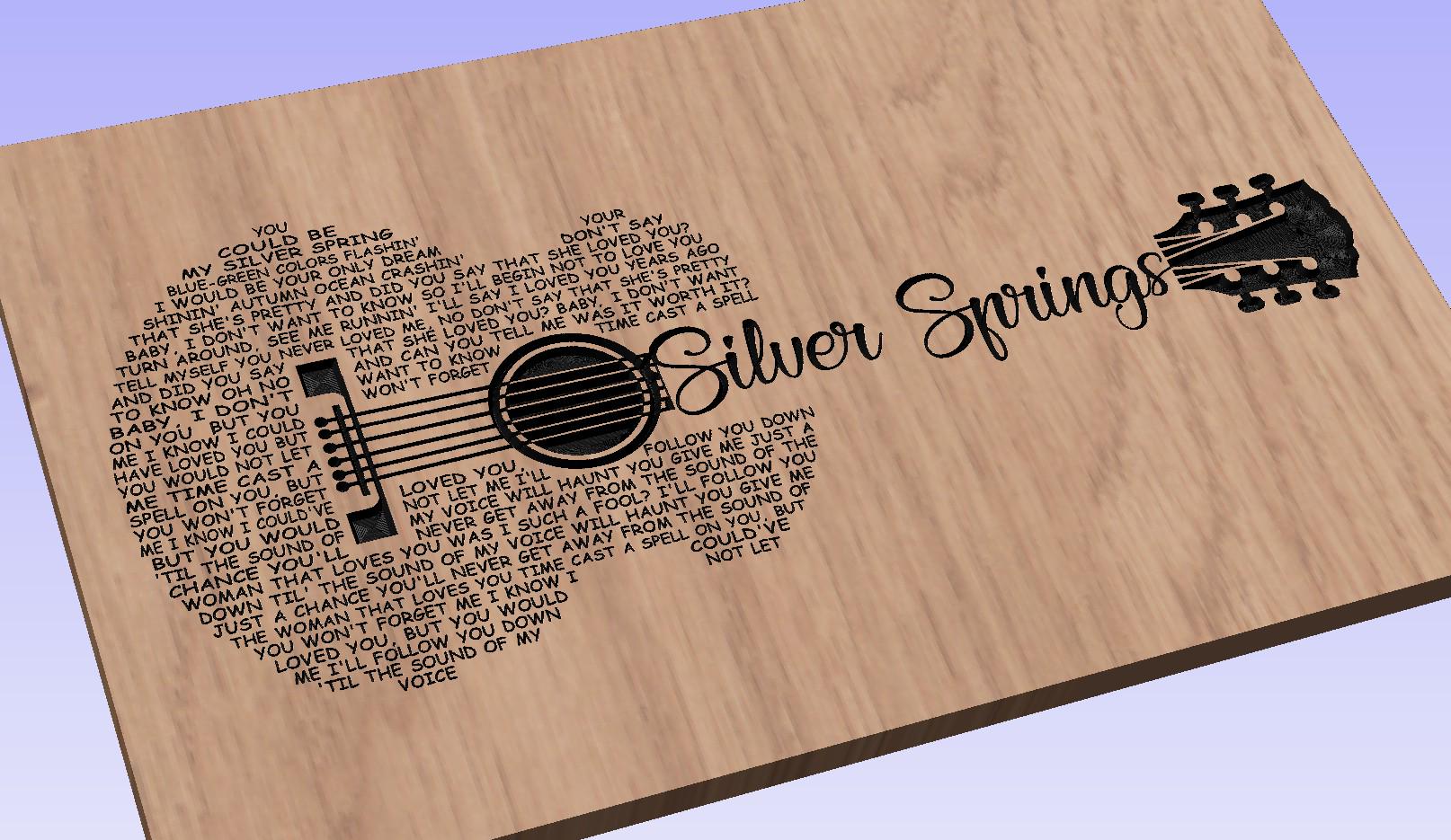 Silver Springs Lyrics Guitar Shaped  SVG ONLY DIGITAL