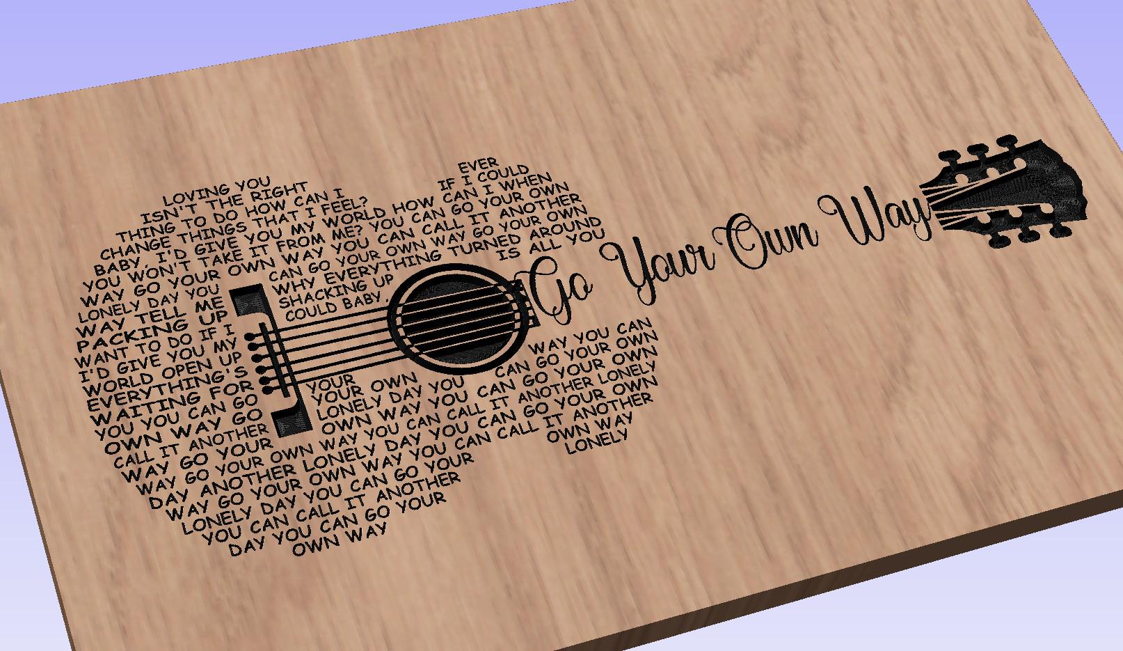 Go Your Own Way Song Lyrics Guitar Shaped  SVG ONLY DIGITAL
