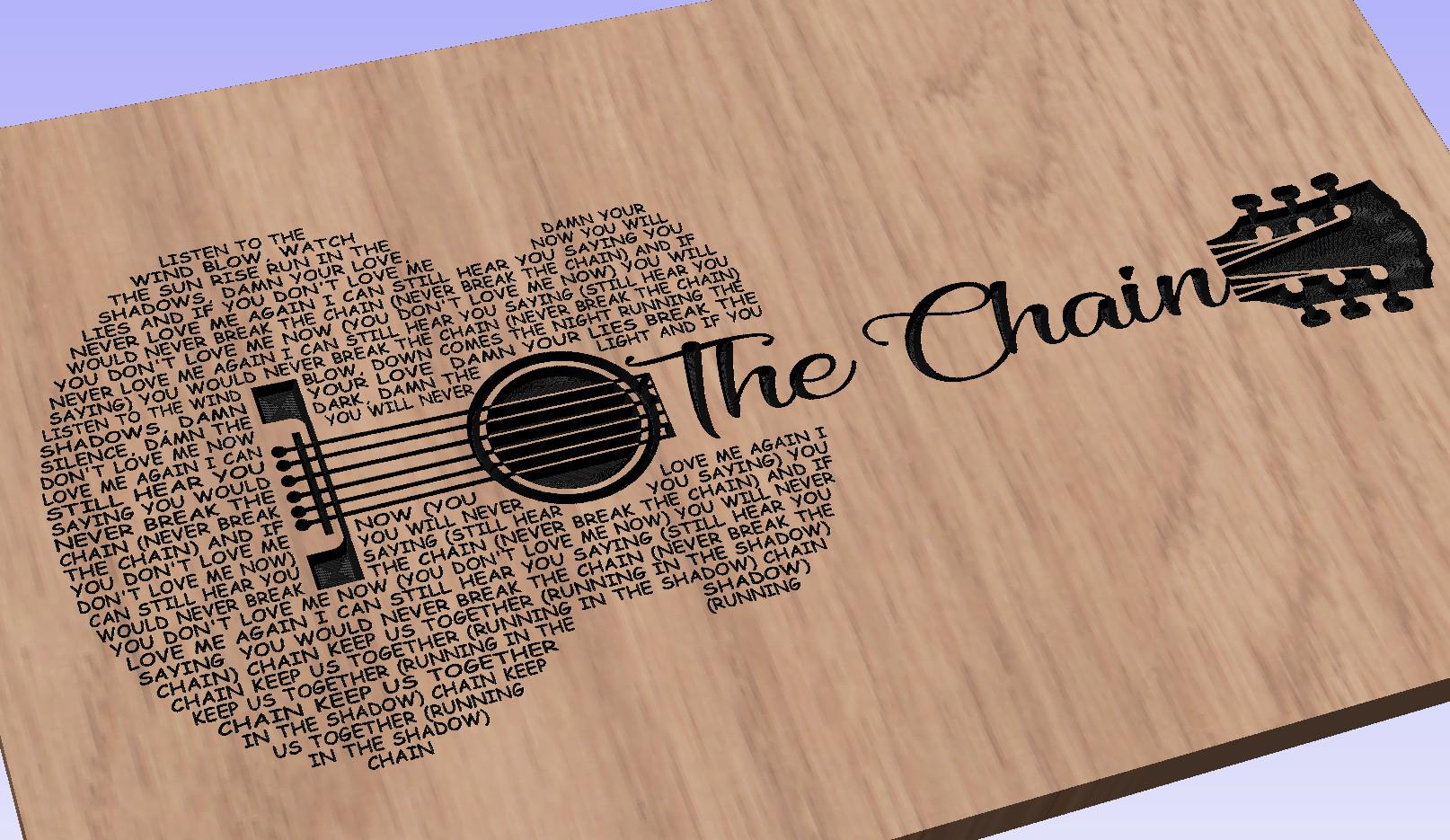 The Chain Song Lyrics Guitar Shaped  SVG ONLY DIGITAL