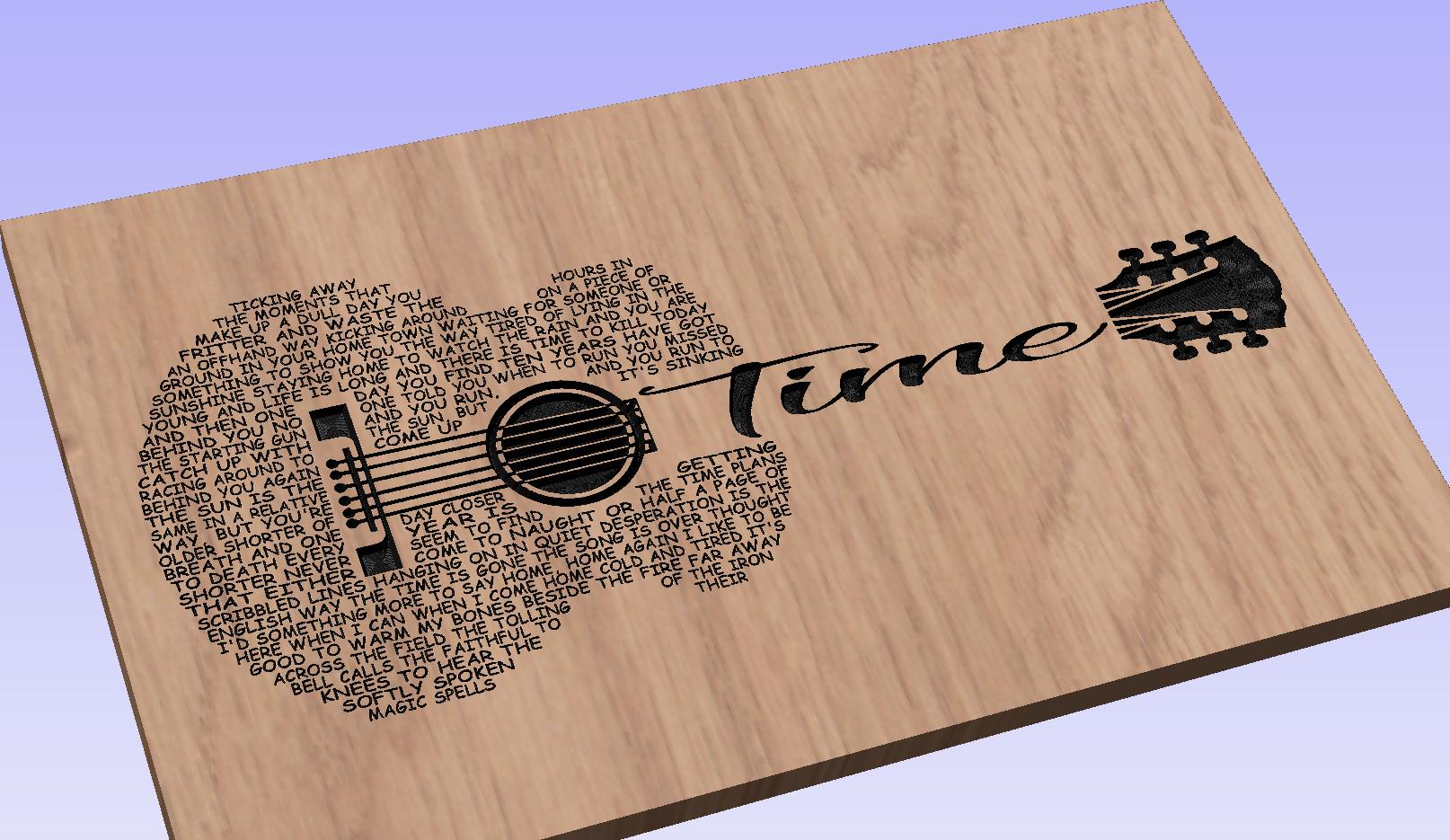 Time  Song Lyrics Guitar Shaped  SVG ONLY DIGITAL