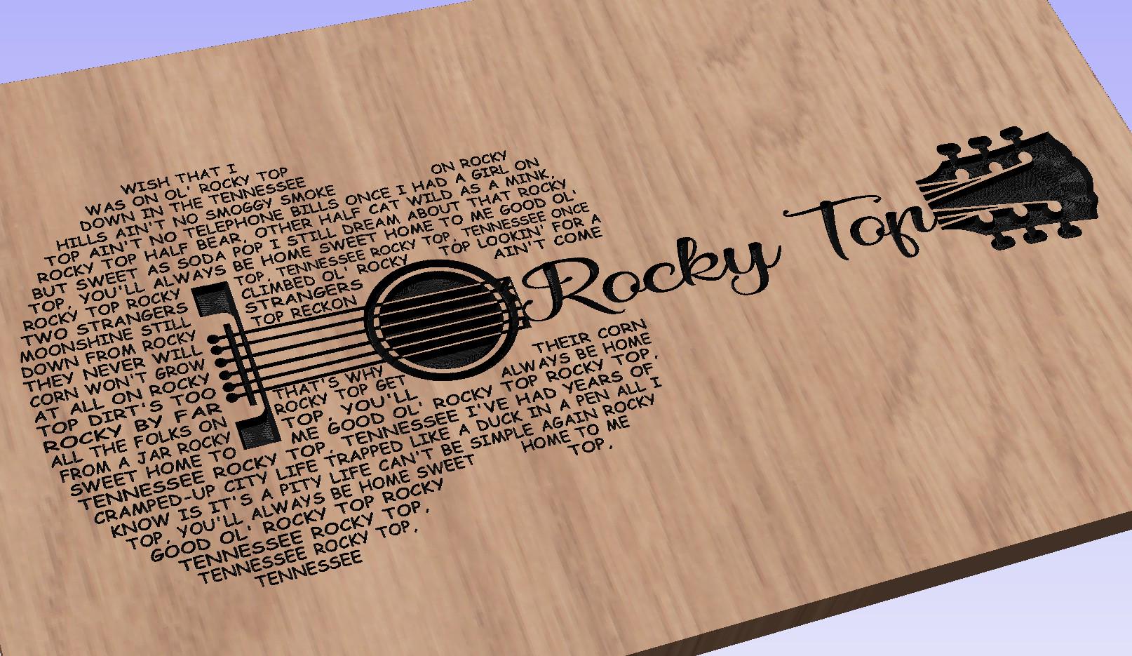 Rocky Top Guitar Shaped  SVG ONLY DIGITAL