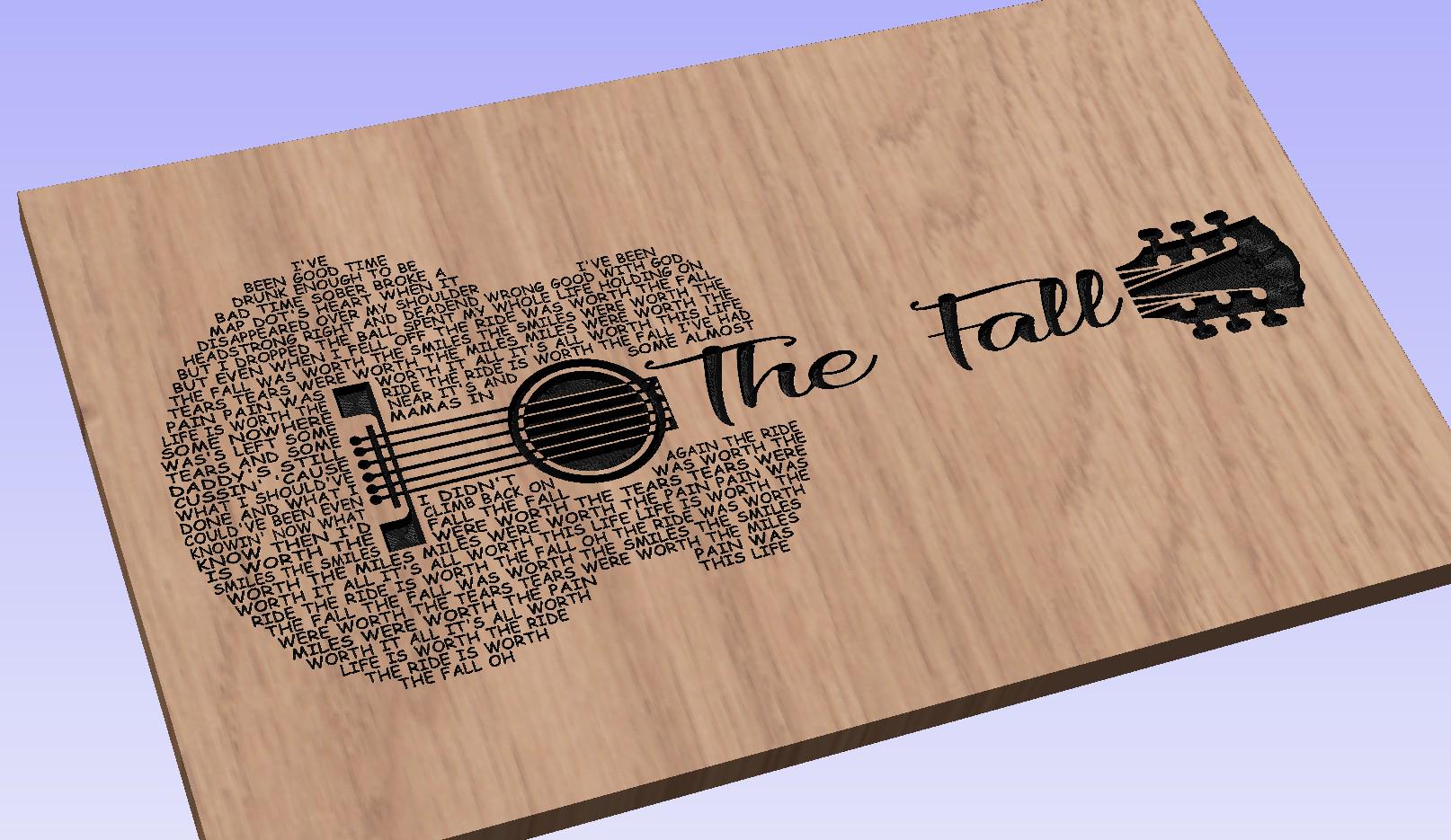 The Fall Song Lyrics Guitar Shaped  SVG ONLY DIGITAL