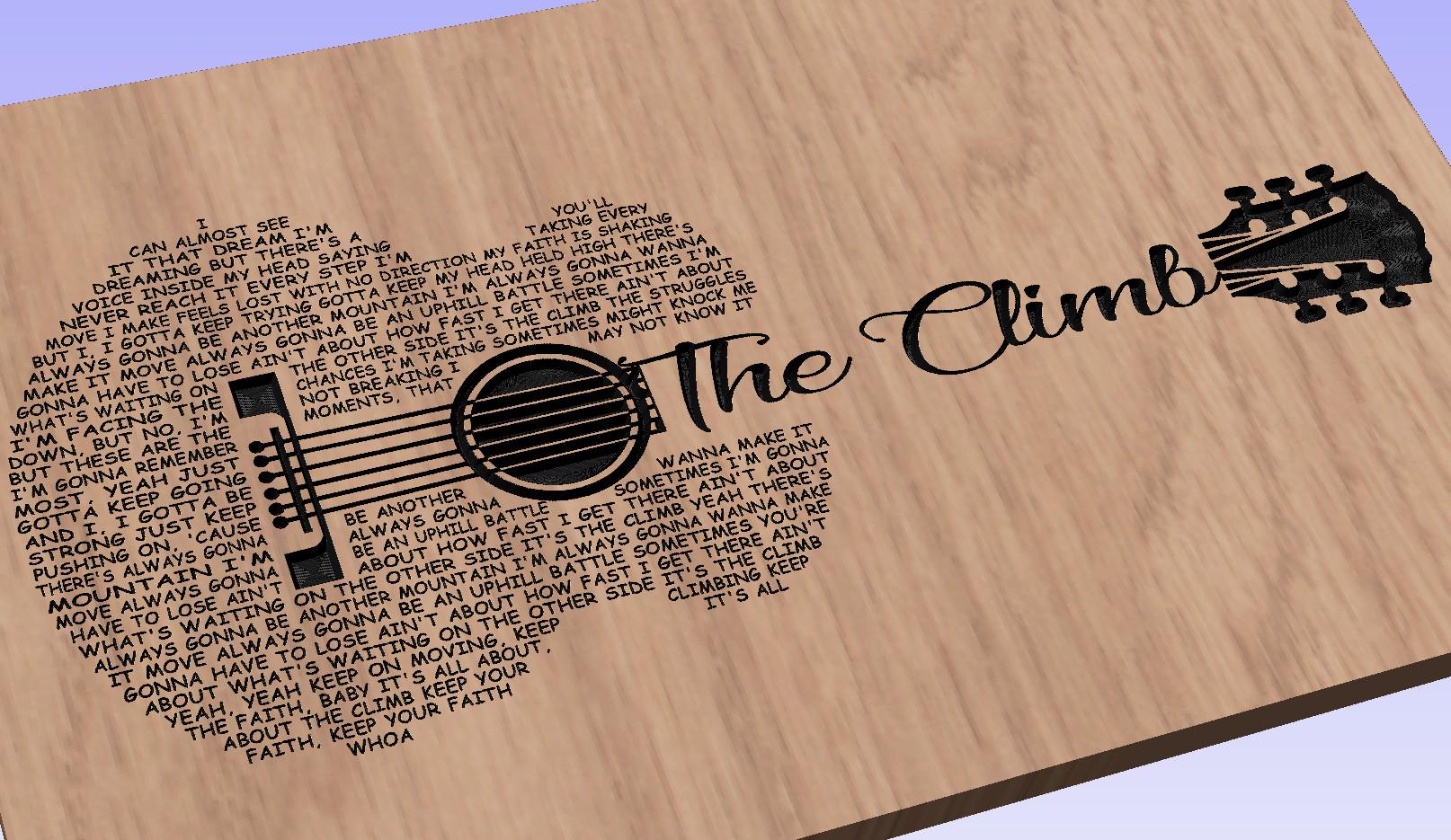 The Climb Guitar Shaped  SVG ONLY DIGITAL