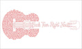 Back Then Right Now Song Lyrics Guitar Shaped  SVG ONLY DIGITAL