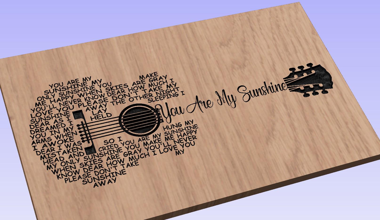 You are my Sunshine Guitar Shaped  SVG ONLY DIGITAL