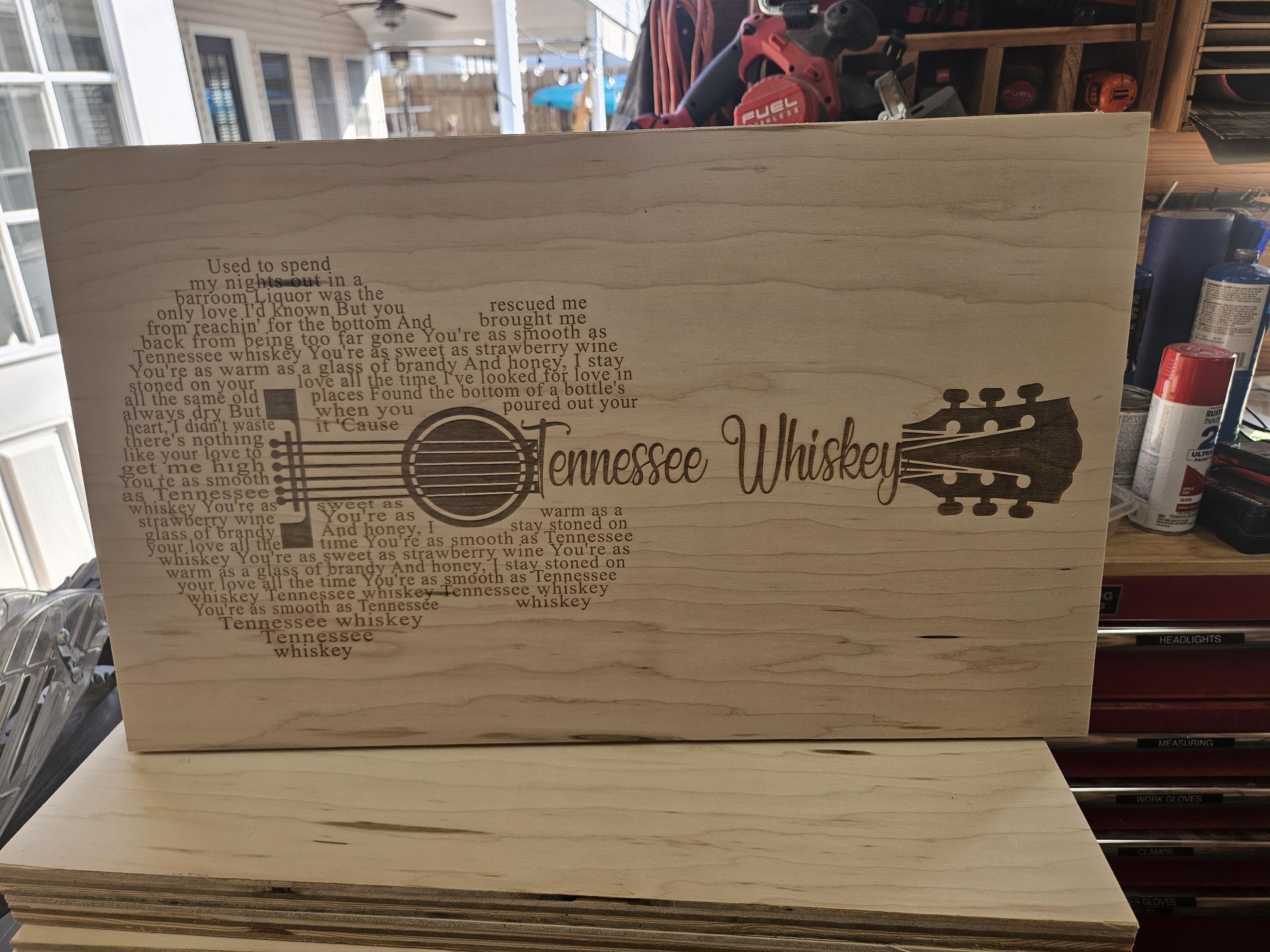 Tennessee Whiskey Song Lyrics Guitar Shaped  SVG ONLY DIGITAL