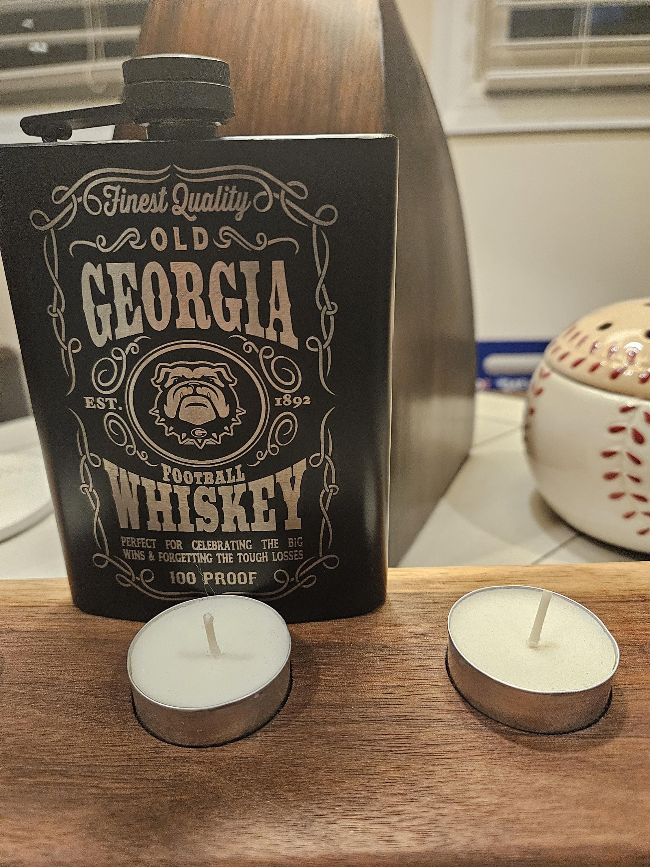 8 oz Engraved Georgia Bulldogs Whiskey Flask – Custom Laser Engraved Gift for Fans, Groomsmen, or Game Day!