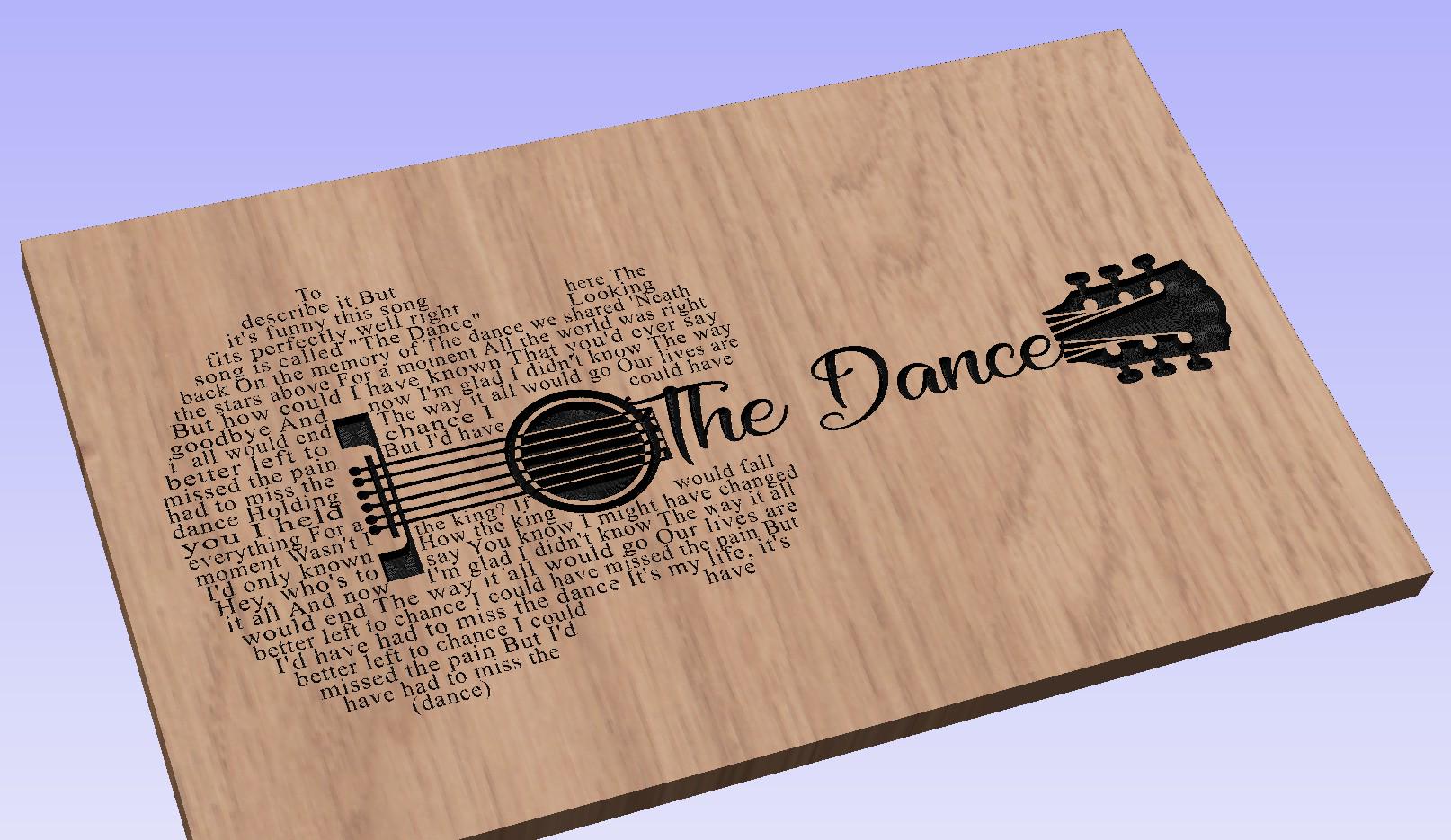 The Dance Song Lyrics Guitar Shaped  SVG ONLY DIGITAL