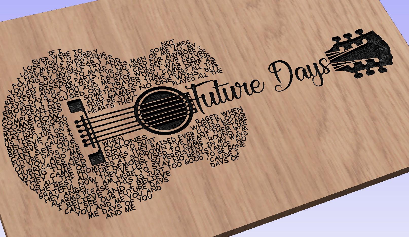 Future Days Guitar Shaped  SVG ONLY DIGITAL