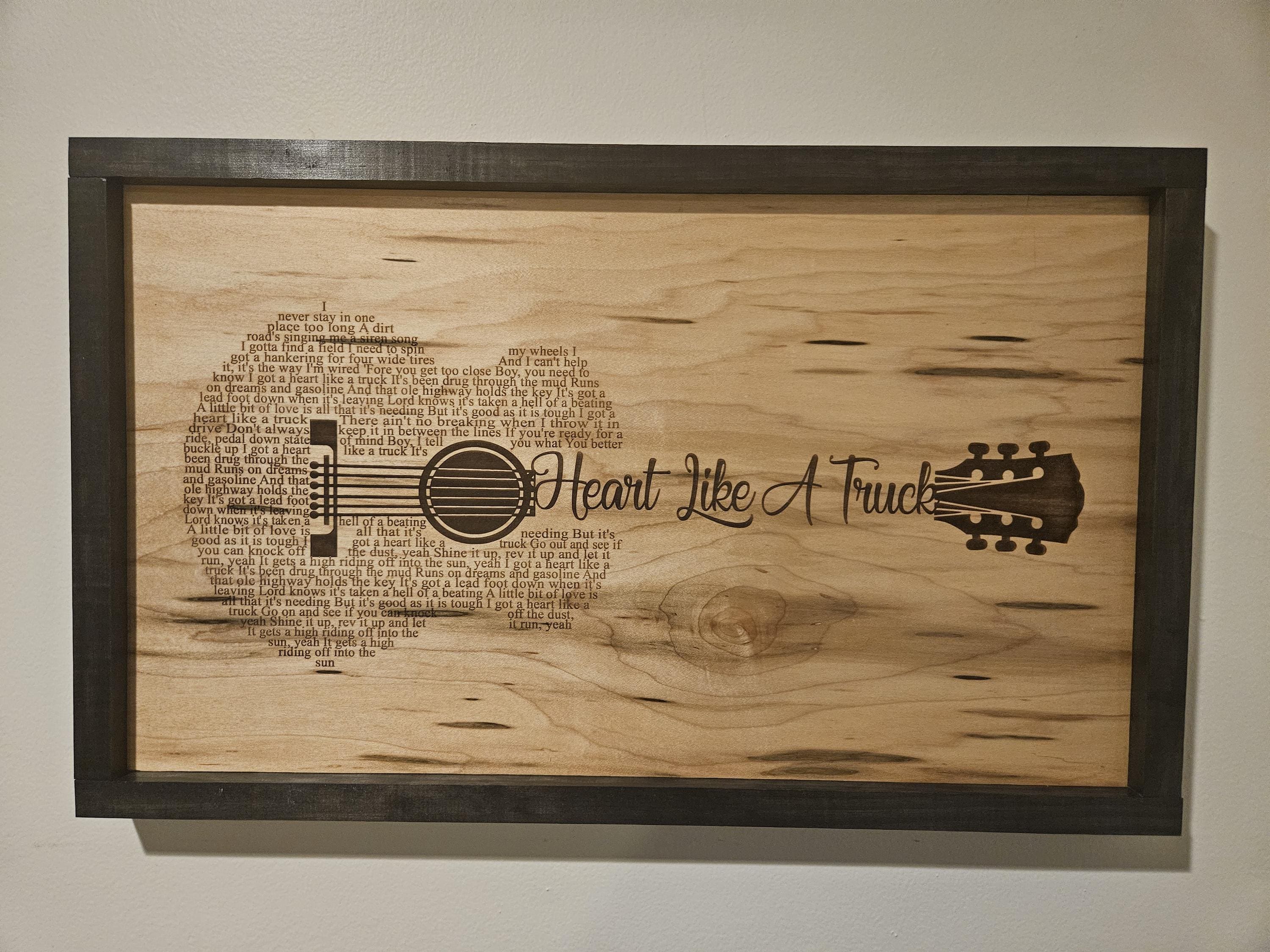 Heart Like a Truck Song Lyrics Guitar Shaped  SVG ONLY DIGITAL