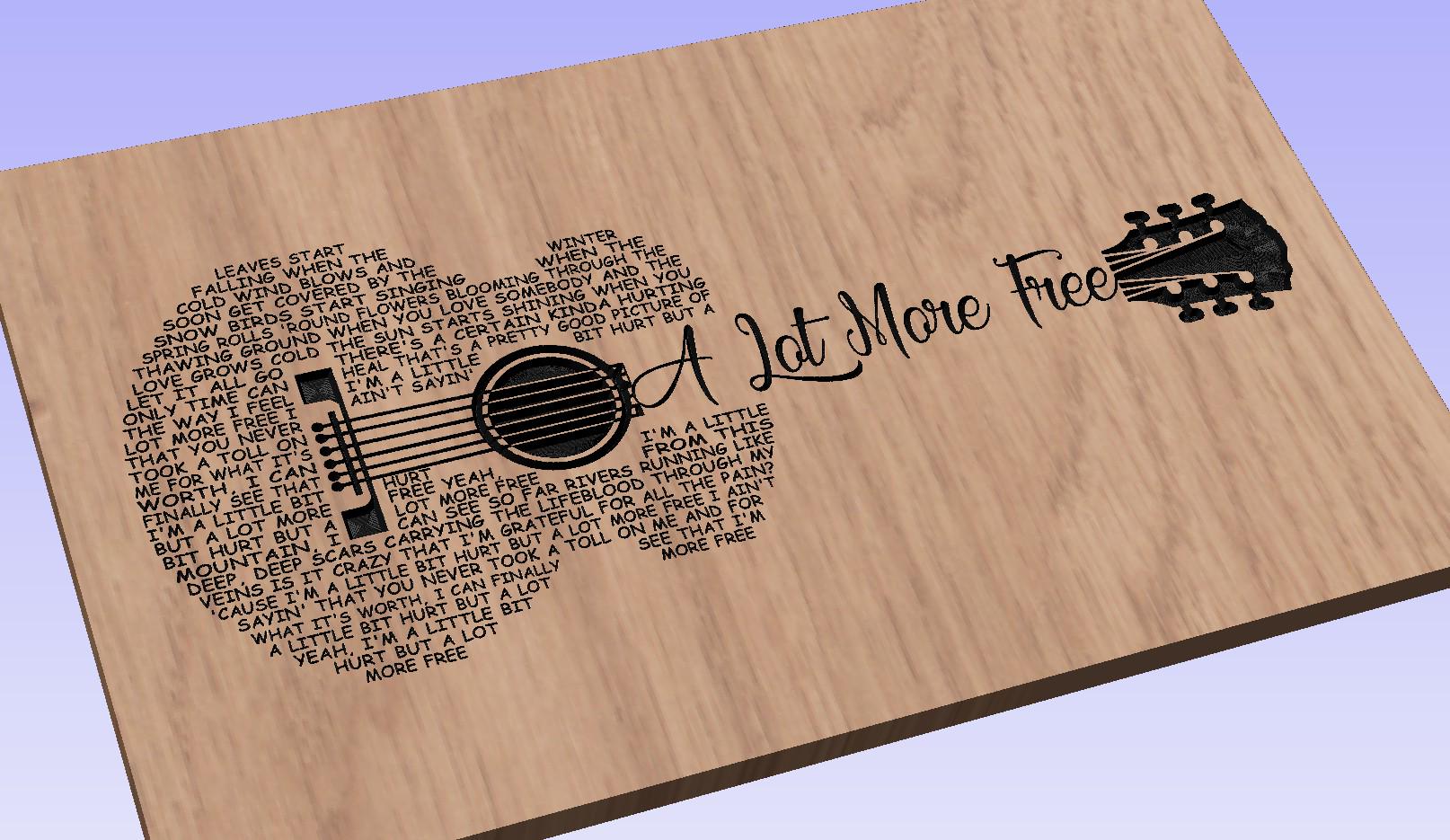 A Lot More Free Song Lyrics Guitar Shaped  SVG ONLY DIGITAL