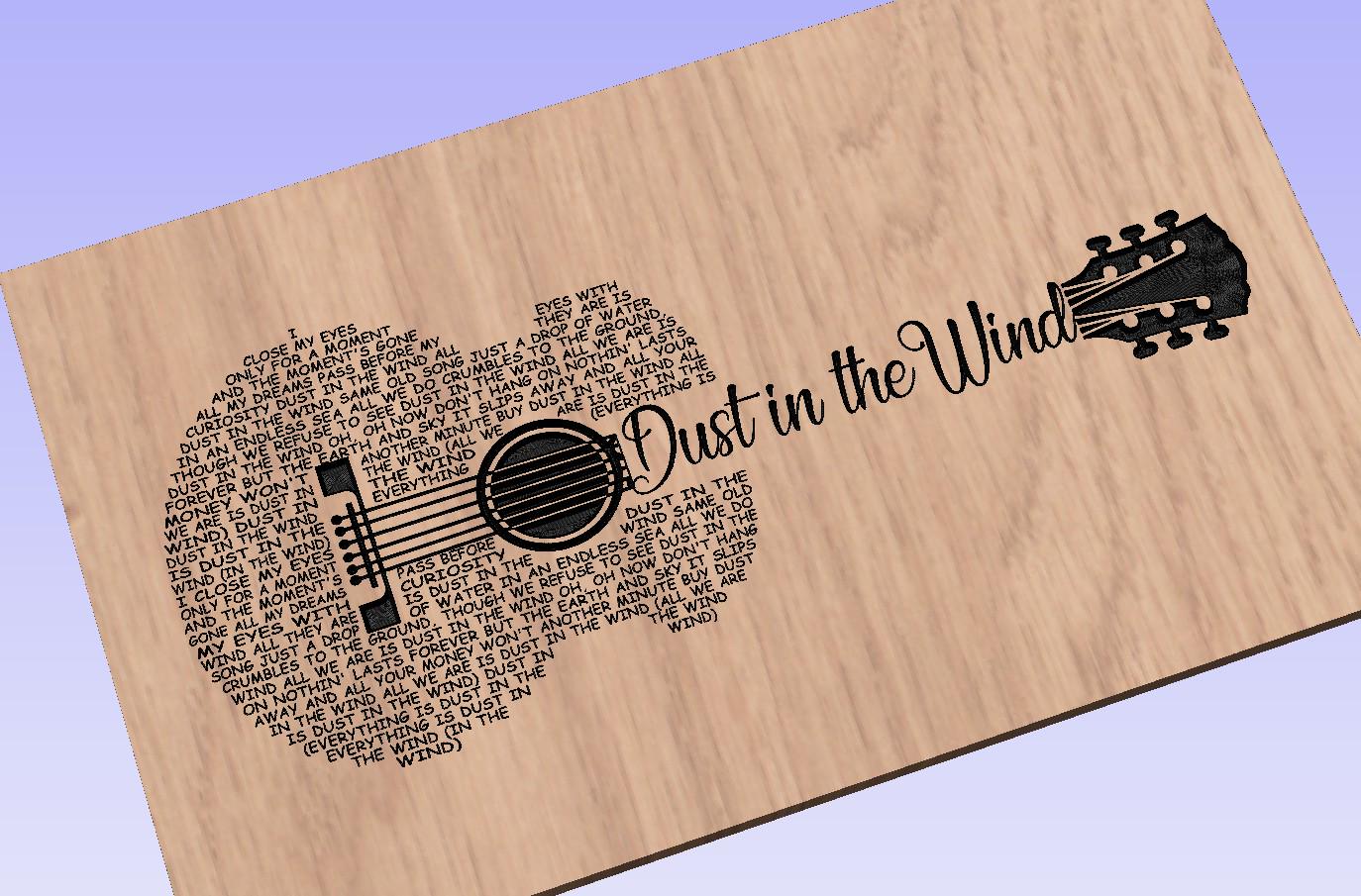Dust in the Wind Song Lyrics Guitar Shaped  SVG ONLY DIGITAL
