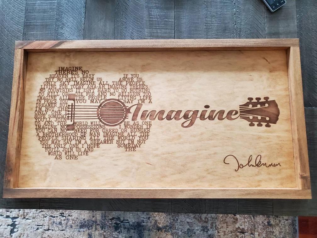 Imagine Lyrics Guitar Shaped  SVG ONLY DIGITAL