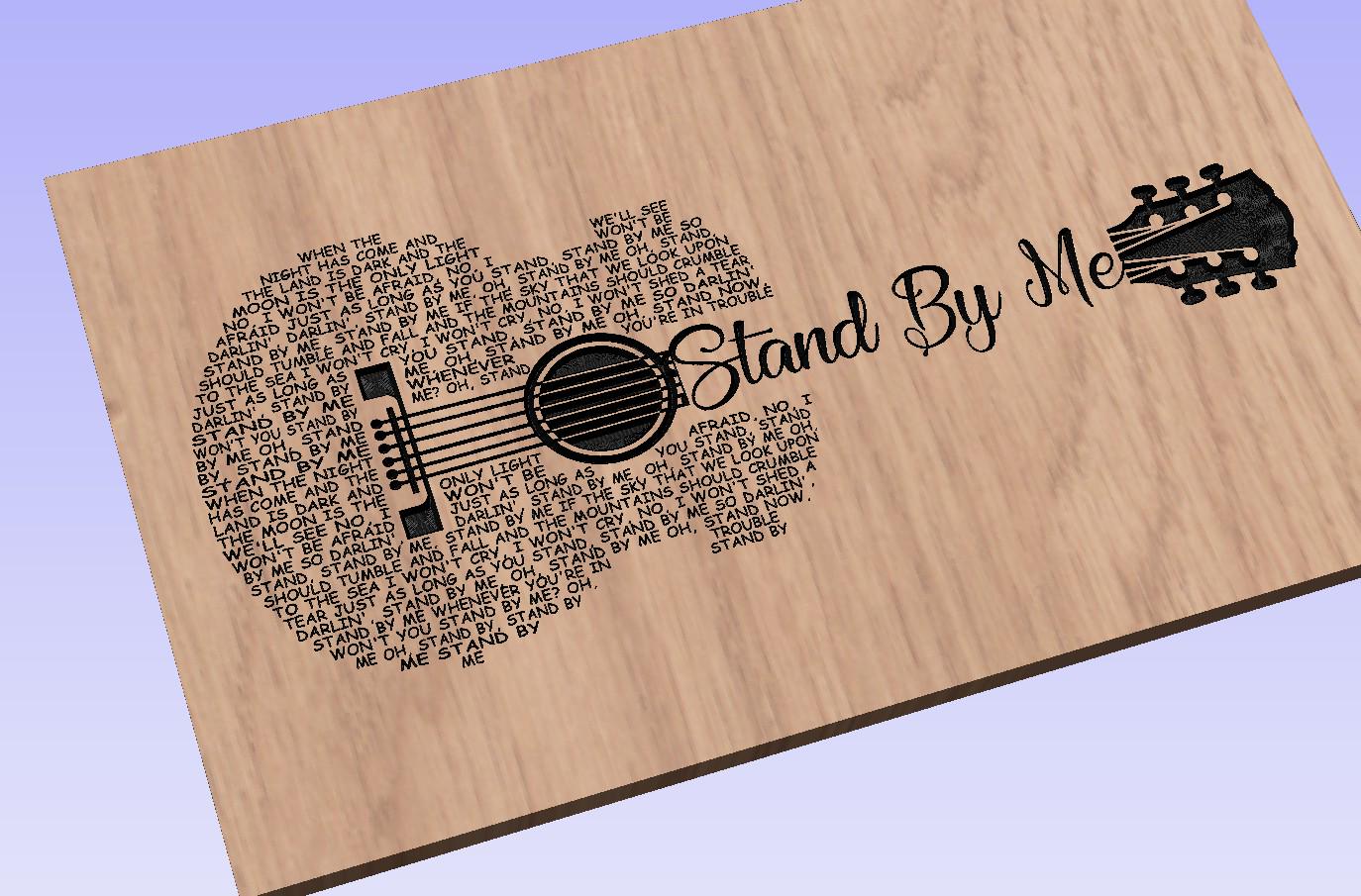 Stand By Me Song Lyrics Guitar Shaped  SVG ONLY DIGITAL