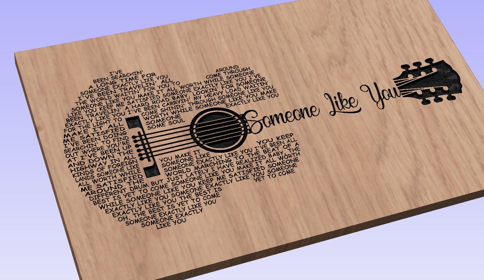 Someone Like You Song  Lyrics Guitar Shaped  SVG ONLY DIGITAL