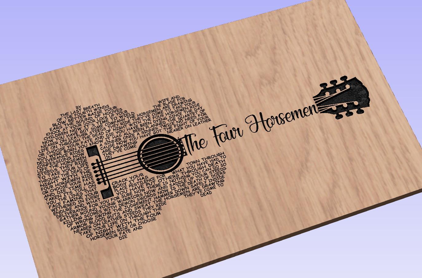The Four Horsemen Song Lyrics Guitar Shaped  SVG ONLY DIGITAL