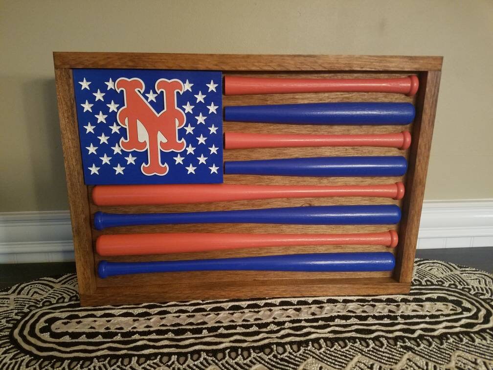 New York Mets bat flag 18' bats carved union 20x14 raised logo and stars FREE SHIPPING