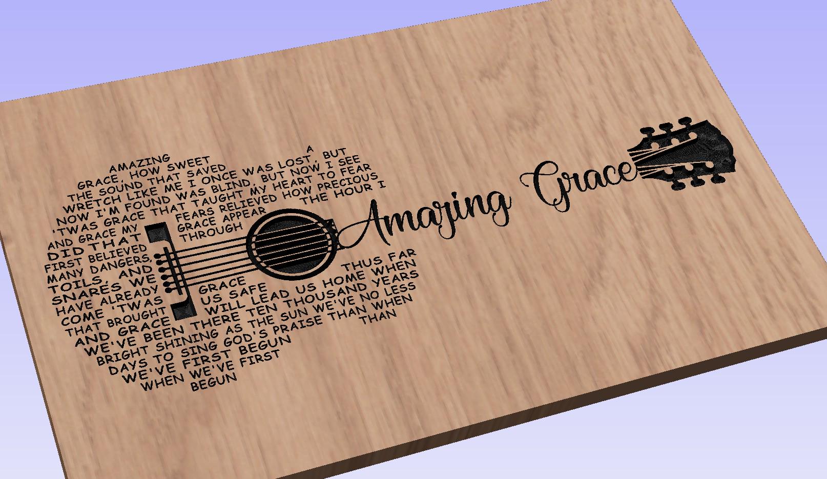 Amazing Grace  Guitar Shaped  SVG ONLY DIGITAL