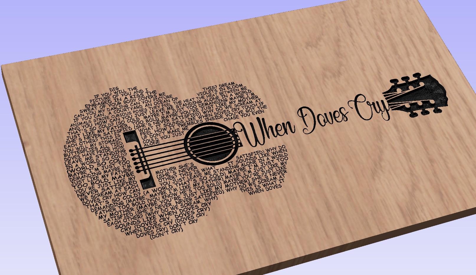 When Doves Cry Lyrics Guitar Shaped  SVG ONLY DIGITAL