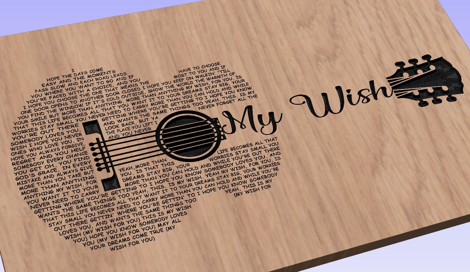 My Wish Song Lyrics Guitar Shaped  SVG ONLY DIGITAL