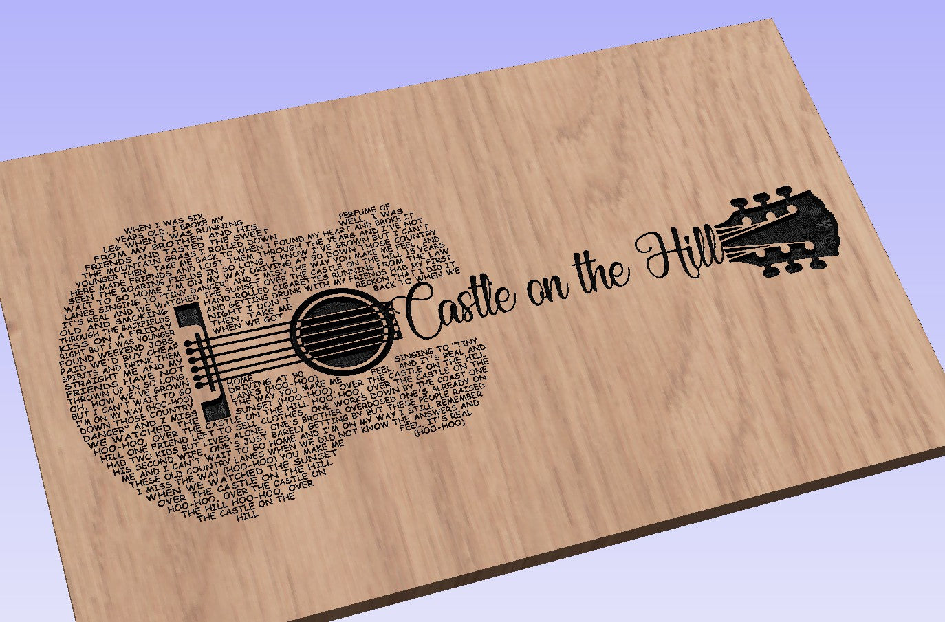 Castle on the Hill Song Lyrics Guitar Shaped  SVG ONLY DIGITAL