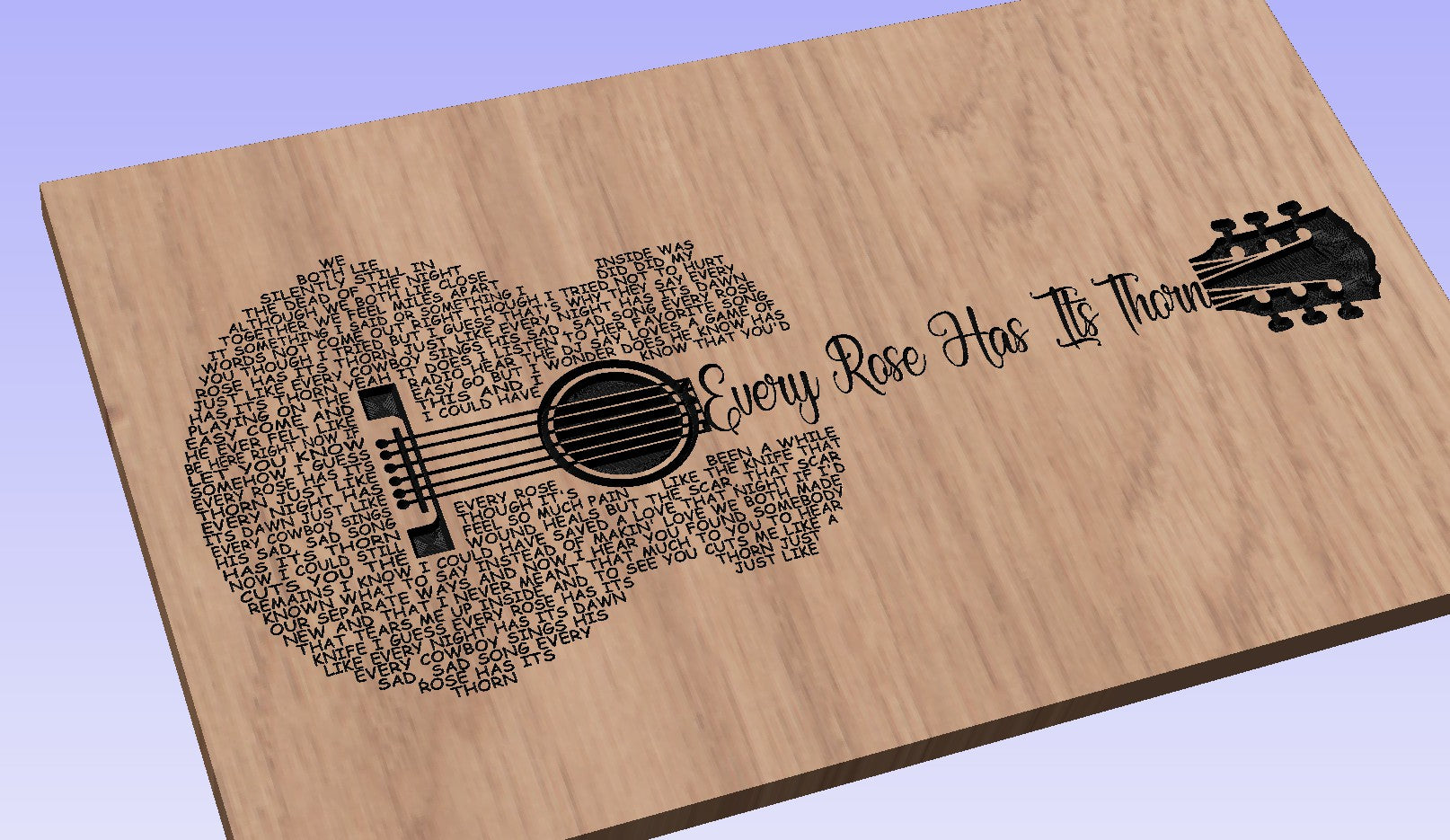 Every Rose Has Its Thorn Song Lyrics Guitar Shaped  SVG ONLY DIGITAL