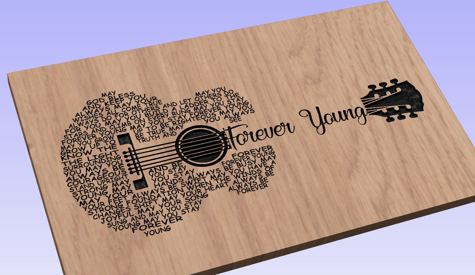 Forever Young Song Lyrics Guitar Shaped  SVG ONLY DIGITAL