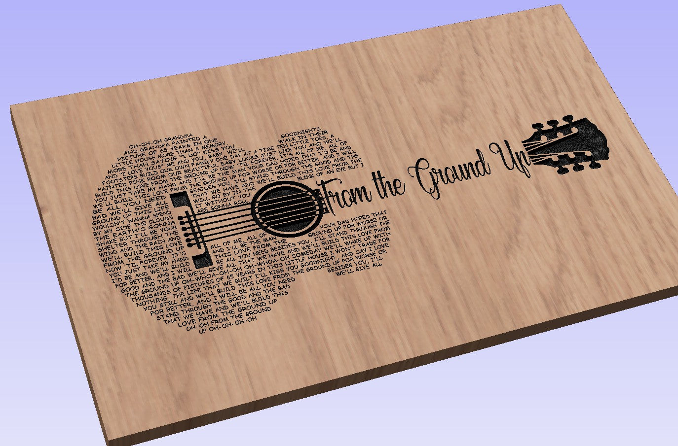 From the Ground Up Song Lyrics Guitar Shaped  SVG ONLY DIGITAL