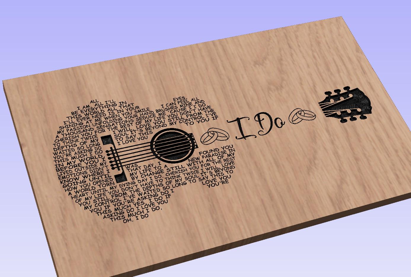 I Do Song Lyrics Guitar Shaped  SVG ONLY DIGITAL