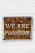 Wood Carved Penn state oak wood 6x9x2 desktop display