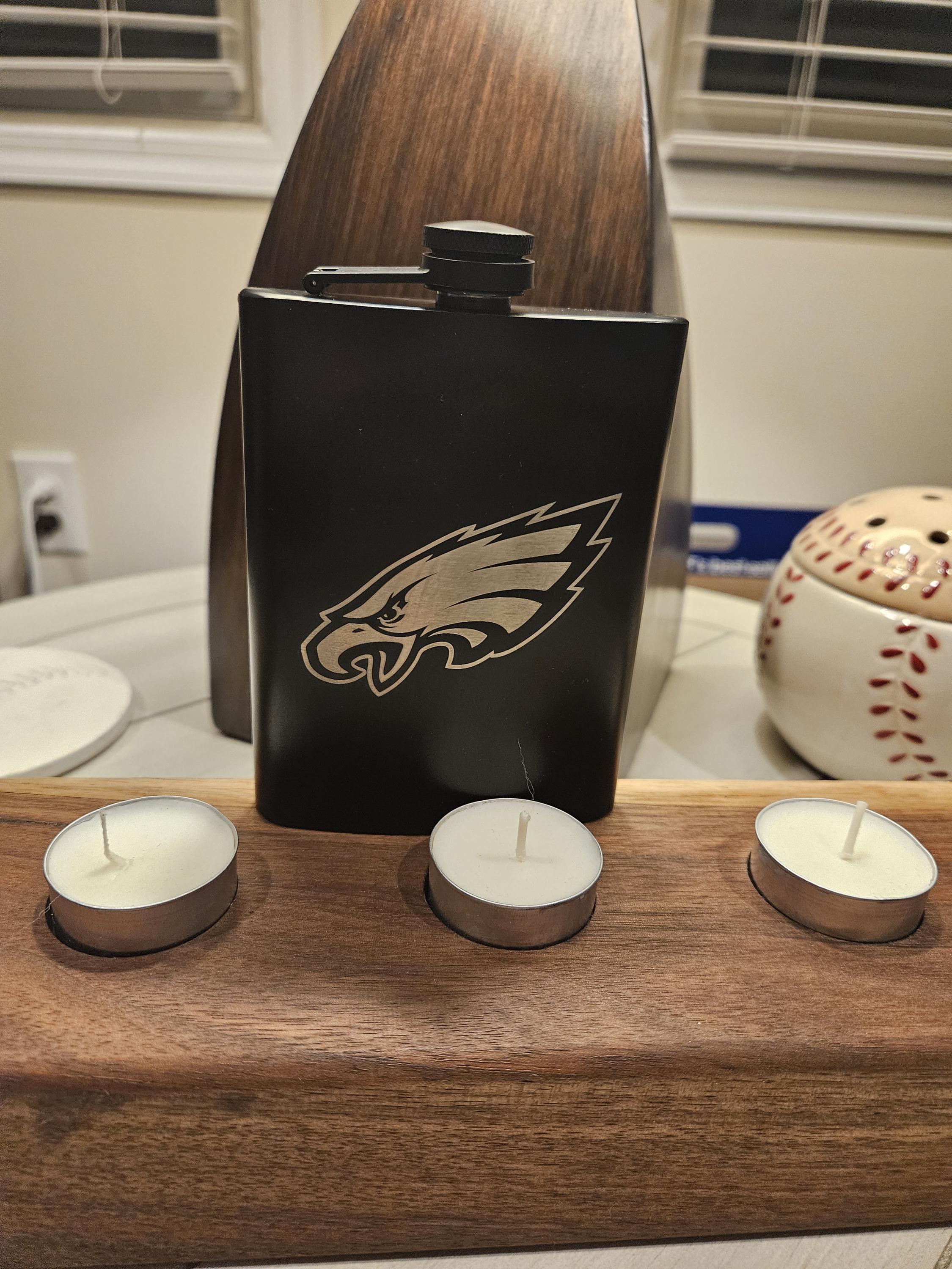 8 oz Engraved Philadelphia Eagles Whiskey Flask – Custom Laser Engraved Gift for Fans, Groomsmen, or Game Day!