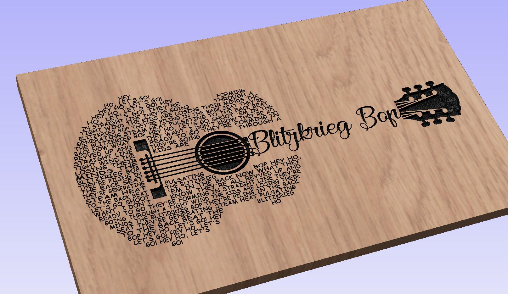 Blitzkrieg Bop Song Lyrics Guitar Shaped  SVG ONLY DIGITAL