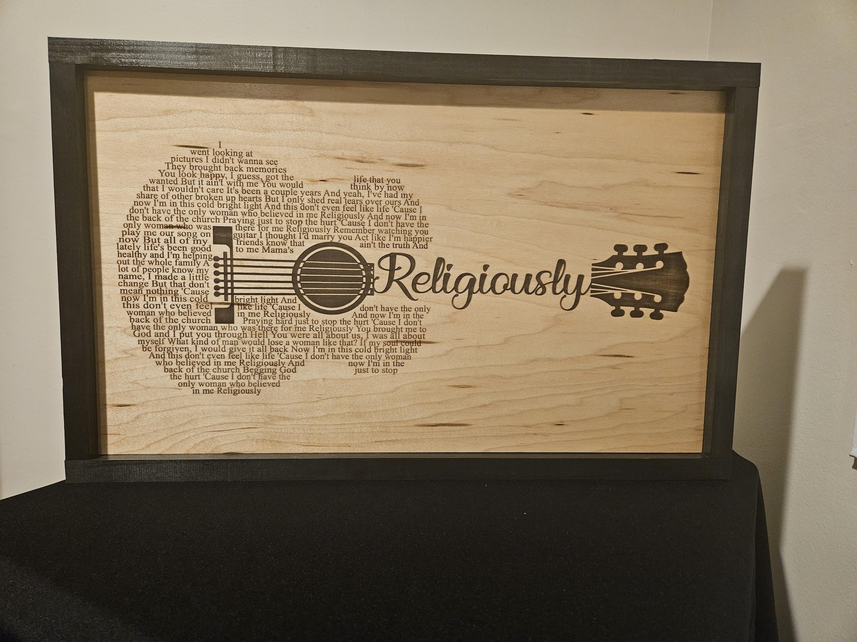 Religiously Song Lyrics Guitar Shaped  SVG ONLY DIGITAL