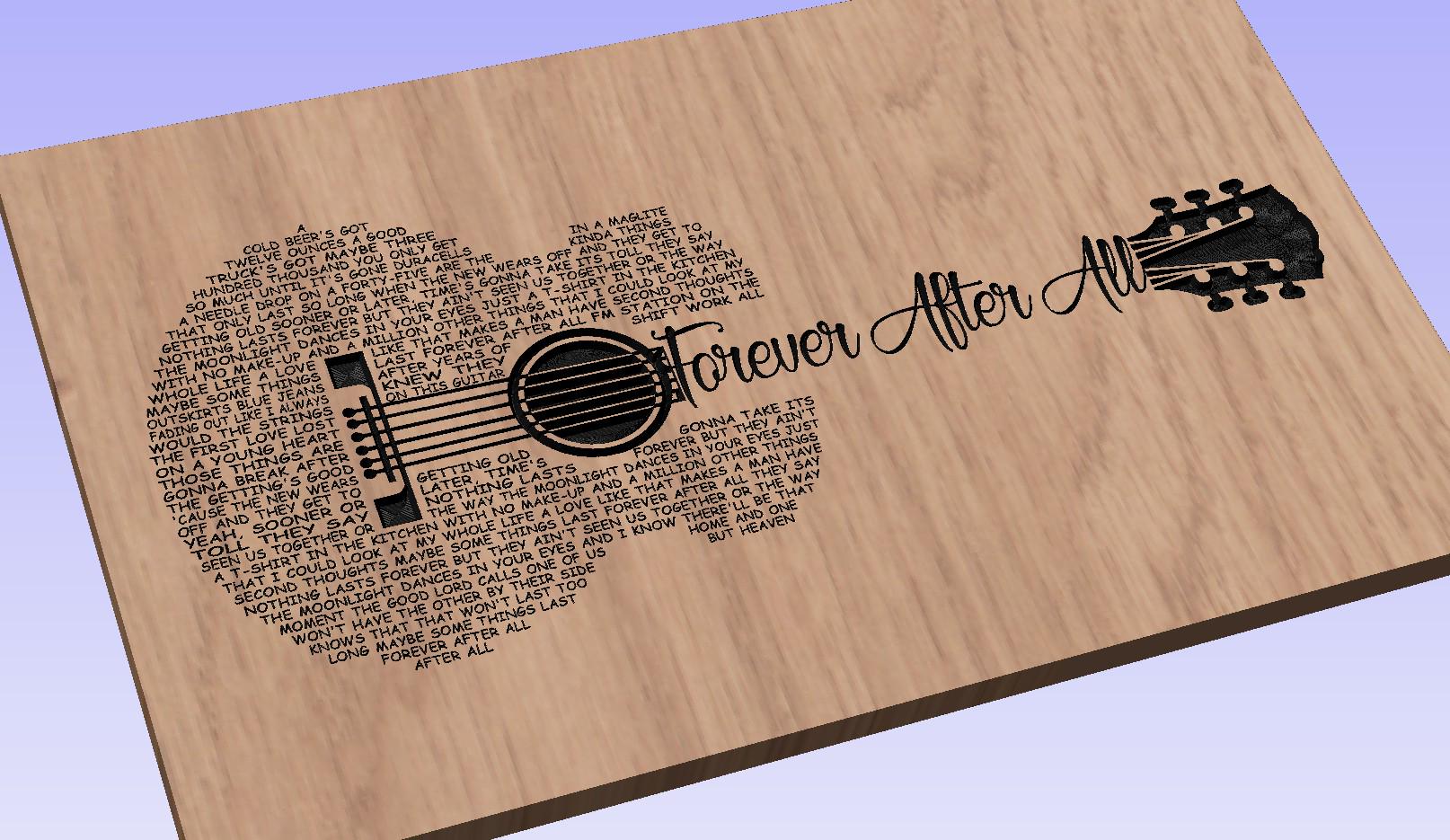 Forever After All Song Lyrics Guitar Shaped  SVG ONLY DIGITAL