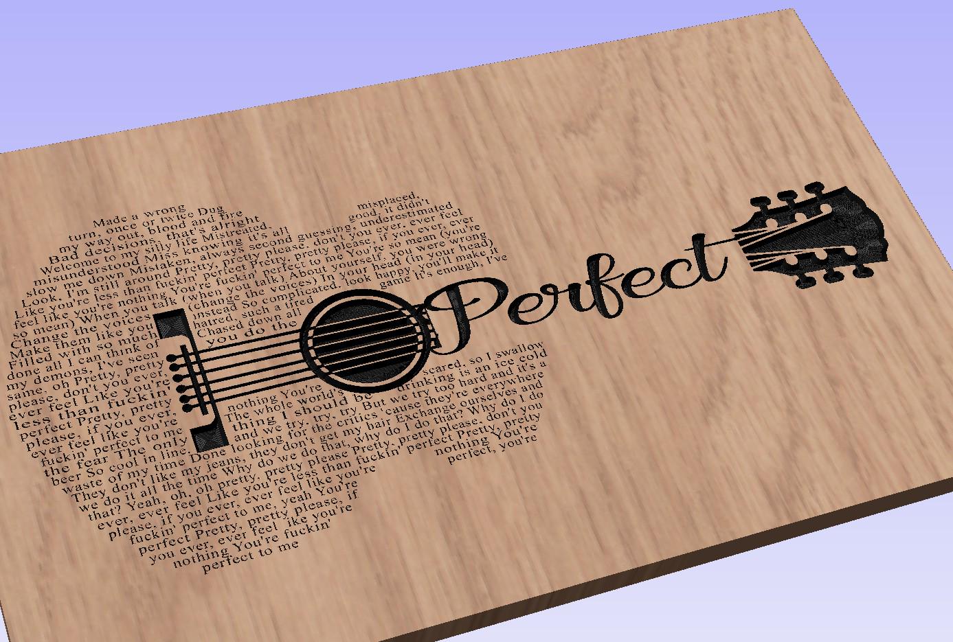 Perfect Song Lyrics Guitar Shaped  SVG ONLY DIGITAL