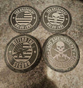 Set of 4 Round Slate coasters 2A