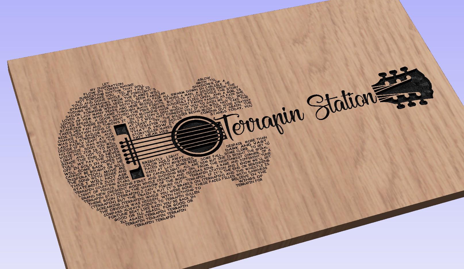 Terrapin Station Guitar Shaped  SVG ONLY DIGITAL