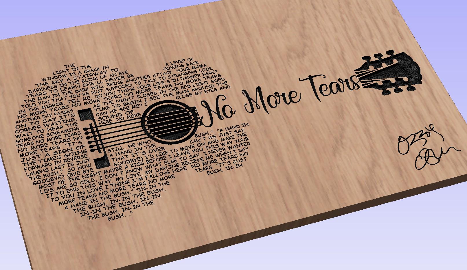 No More Tears  Lyrics Guitar Shaped  SVG ONLY DIGITAL