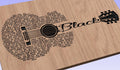 Black Song Lyrics Guitar Shaped  SVG ONLY DIGITAL