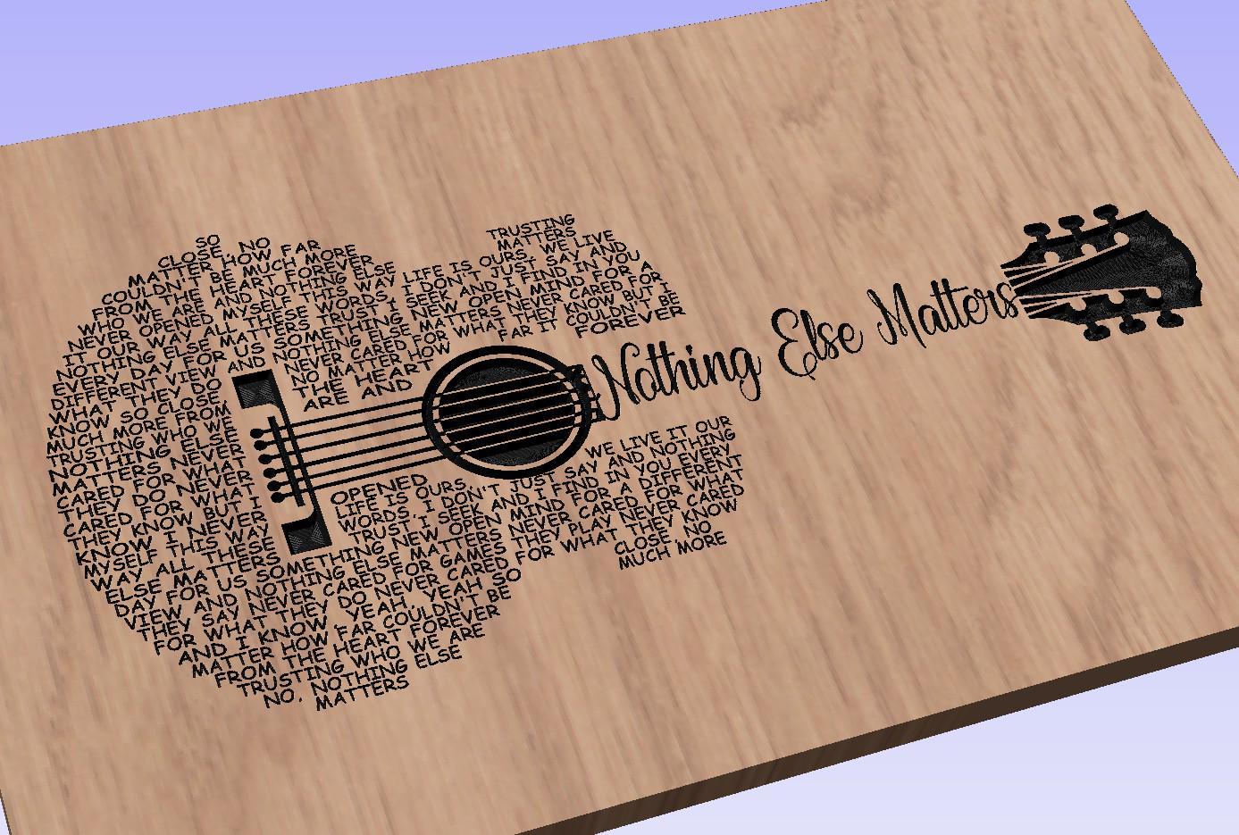 Nothing Else Matters Lyrics Guitar Shaped  SVG ONLY DIGITAL