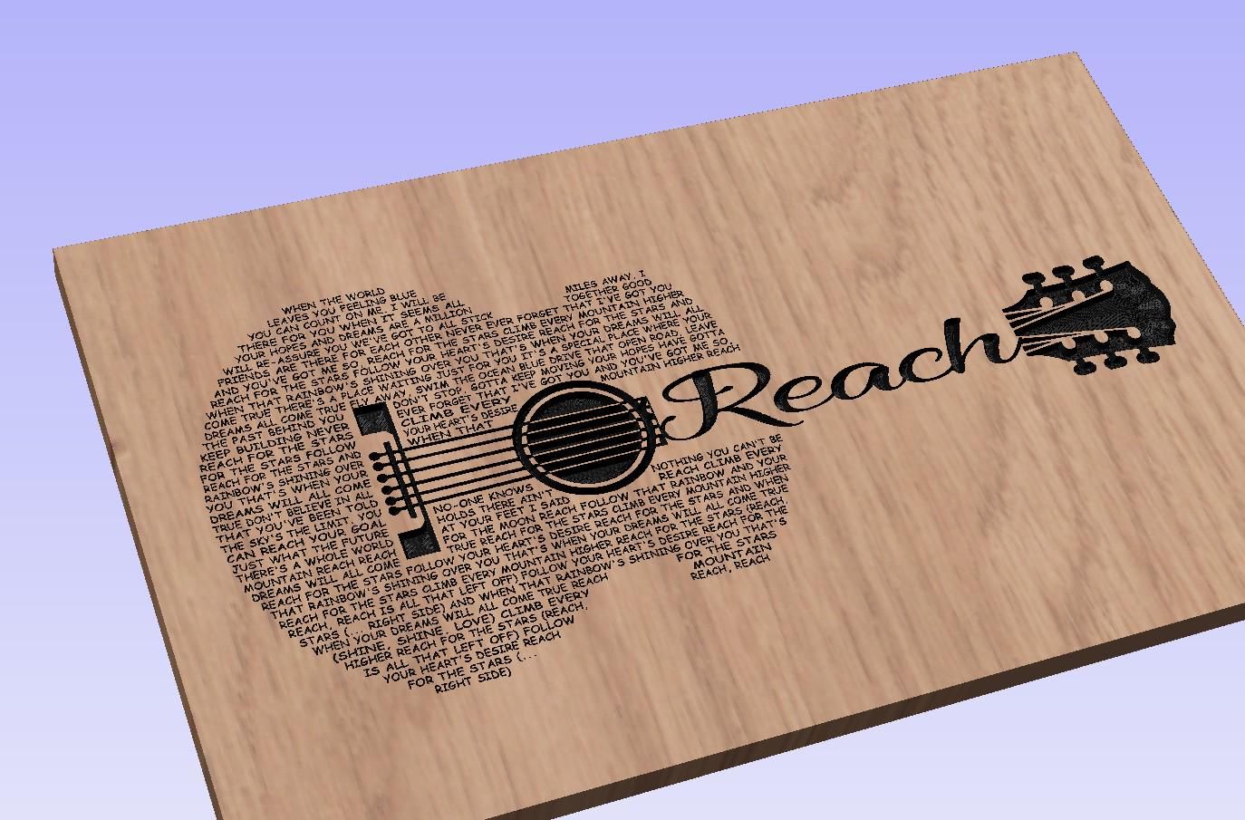 Reach Song Lyrics Guitar Shaped  SVG ONLY DIGITAL