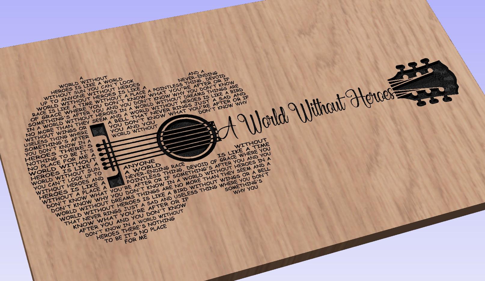 A World Without Heroes  Song Lyrics Guitar Shaped  SVG ONLY DIGITAL