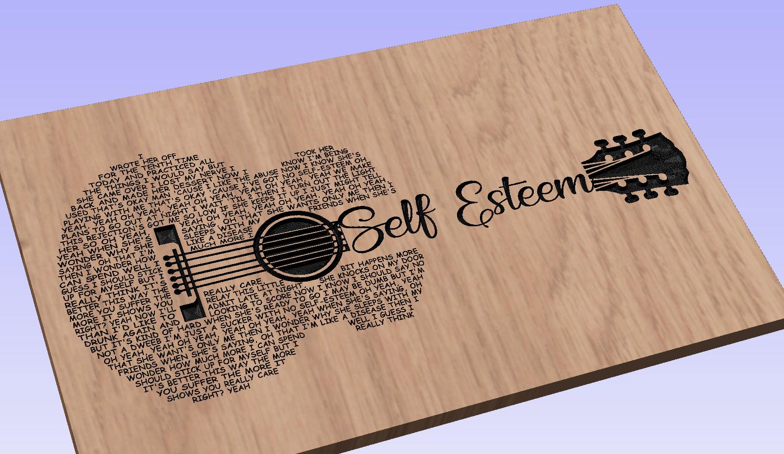 Self Esteem Song Lyrics Guitar Shaped  SVG ONLY DIGITAL
